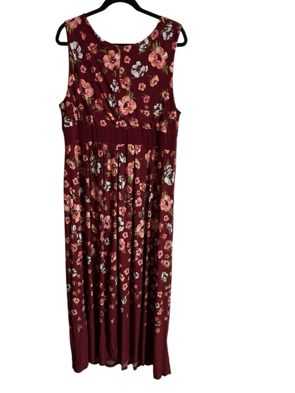Woman Within Burgundy Floral Maxi Dress - Picture 4 of 7